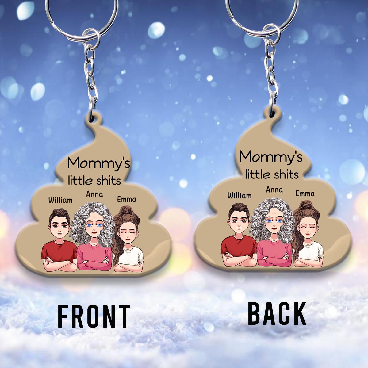 Little Cuties - Gift for dad, grandpa, mom, uncle, aunt, grandma - Personalized Keychain