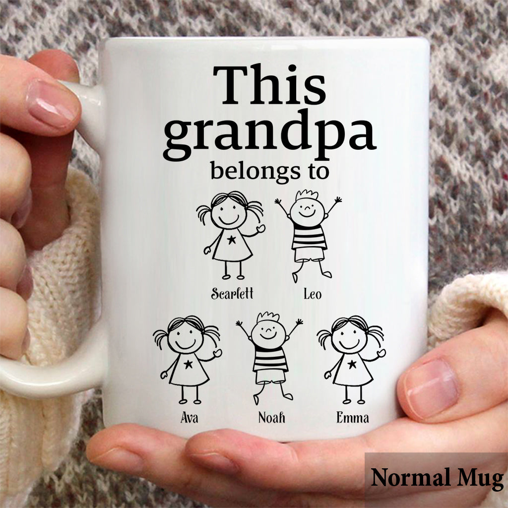 This Grandpa Belongs To - Personalized Grandpa Mug