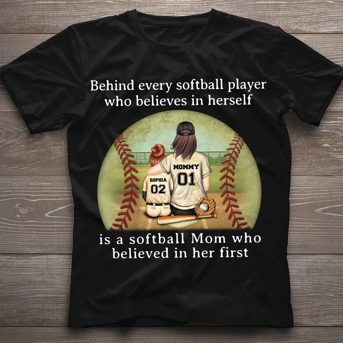Softball Mom Believe - Personalized Softball T-shirt & Hoodie