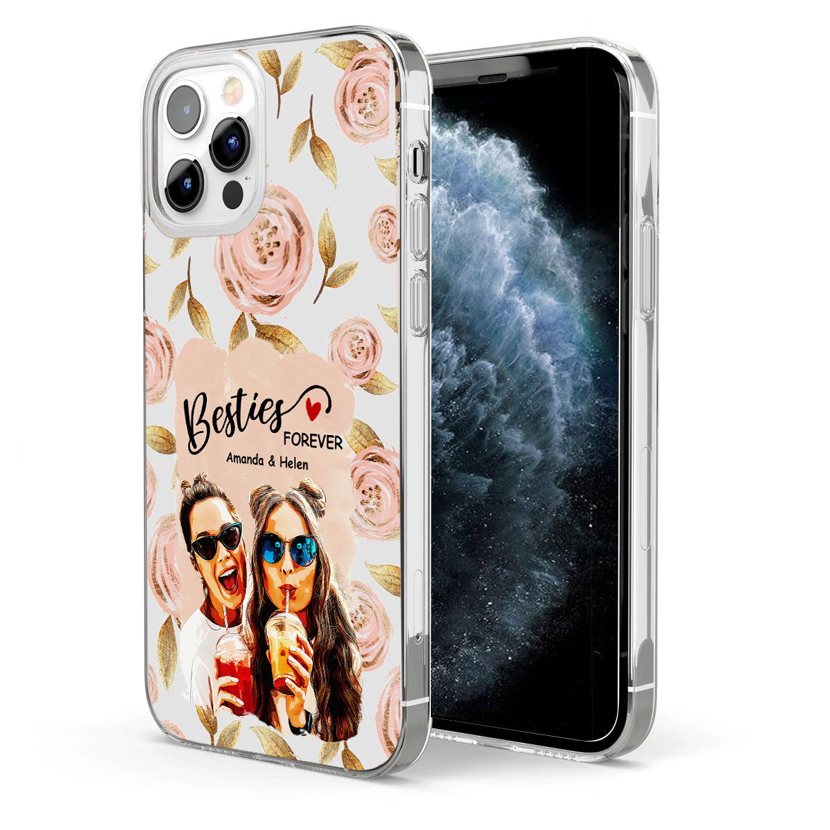 Besties Forever - Personalized Bestie Clear Phone Case