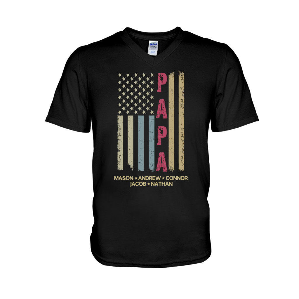 American Flag - Personalized Grandpa T-shirt & Hoodie
