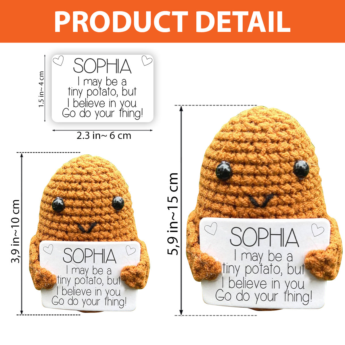 Positive Potato - Personalized Hand Knitted Figurine