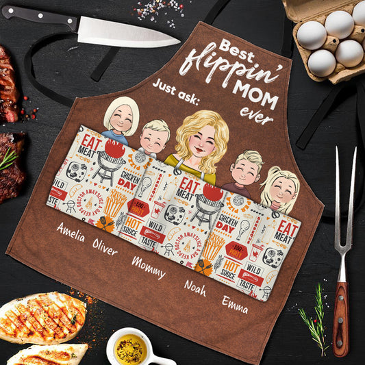 Best Flippin' Dad - Gift for dad, grandma, grandpa, mom, uncle, aunt - Personalized Apron
