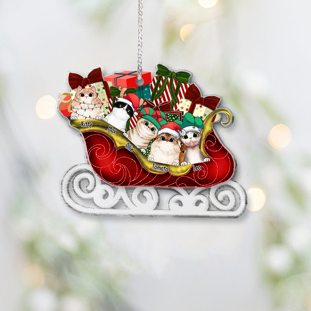 Merry Christmas - Personalized Cat Transparent Ornament