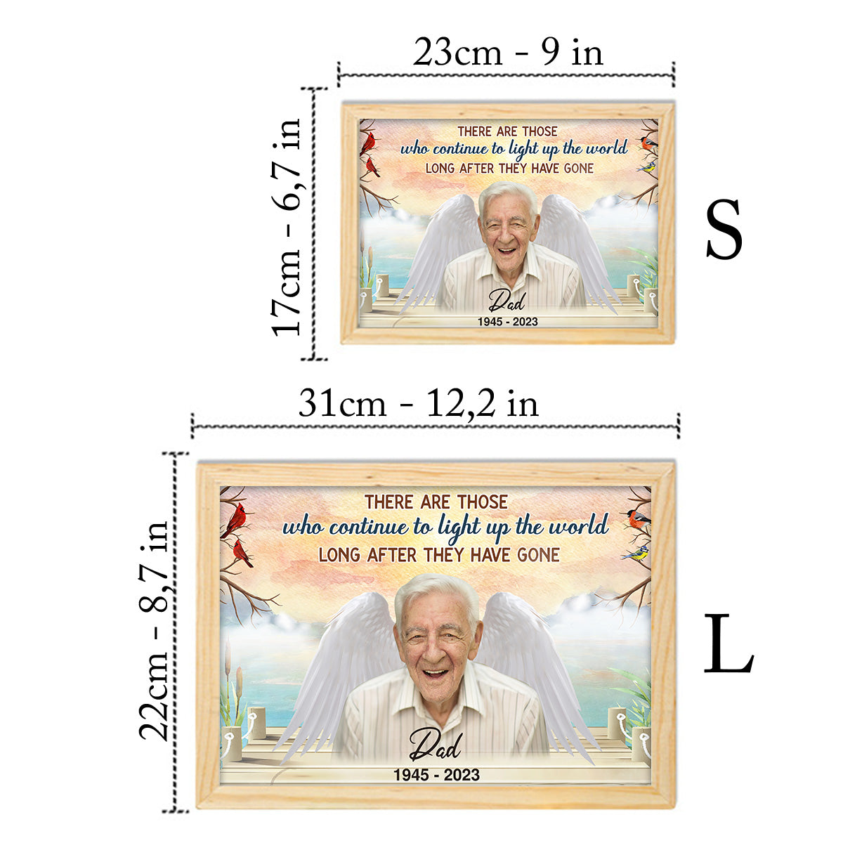 Light Up The World - Memorial gift for loss of - Personalized Light Photo Frame