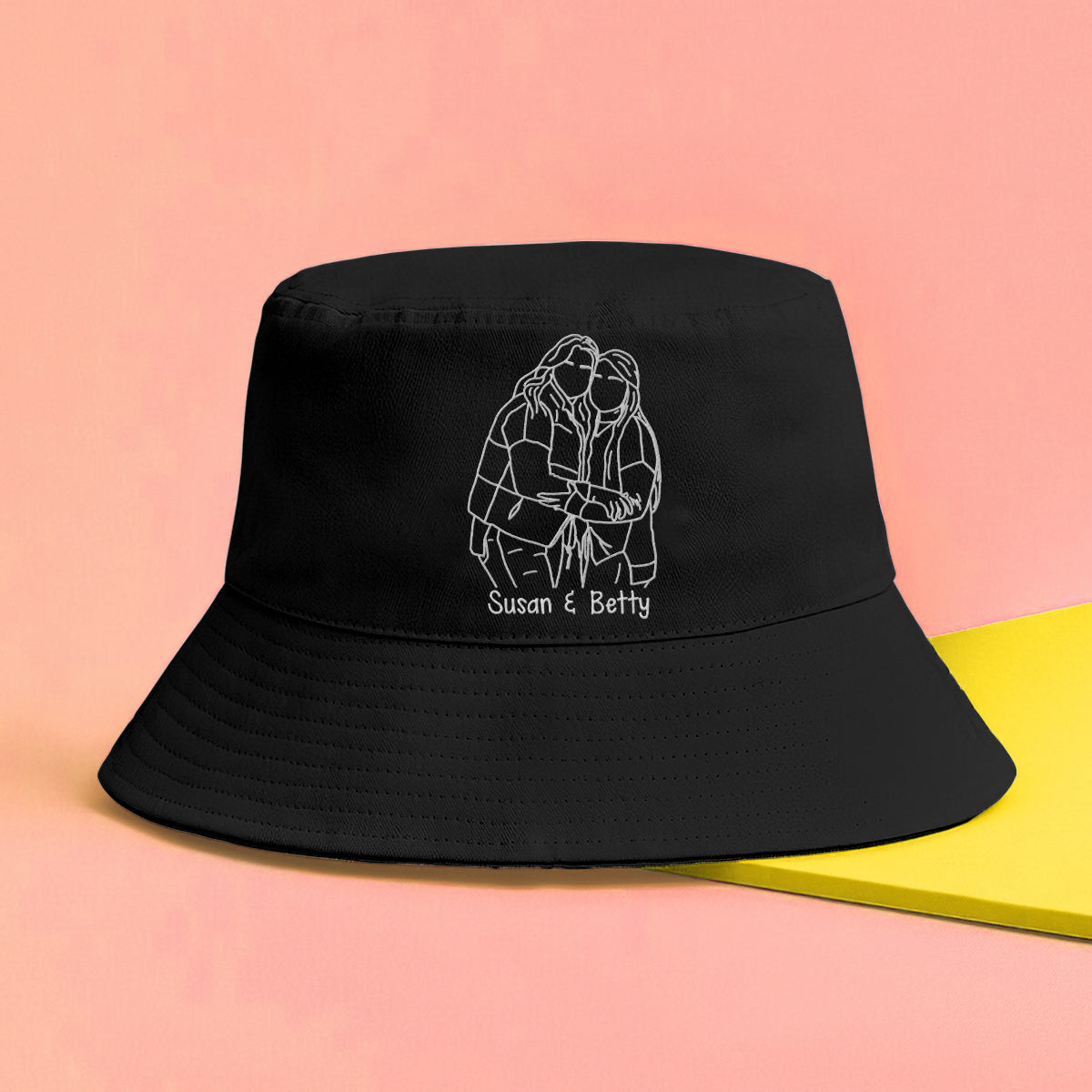 Custom Photo - Personalized Bestie Embroidered Bucket Hat