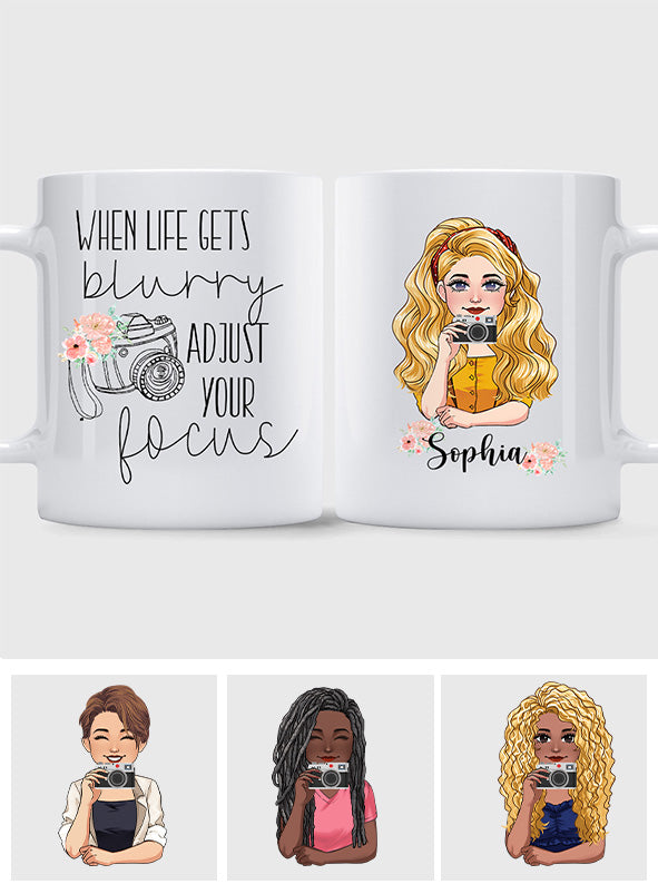 Adjust Your Focus - Personalized Photography Mug