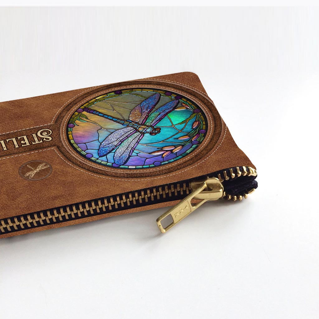 Stained Glass Dragonfly - Personalized Dragonfly Pouch
