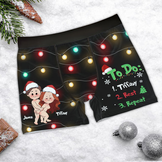 To Do List - Personalized Couple Men Boxer Briefs