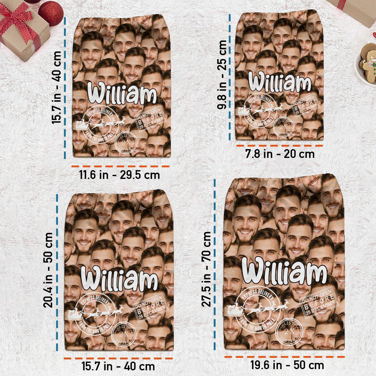 Cute Faces Christmas Special Delivery - Personalized Family Christmas Tote Bag