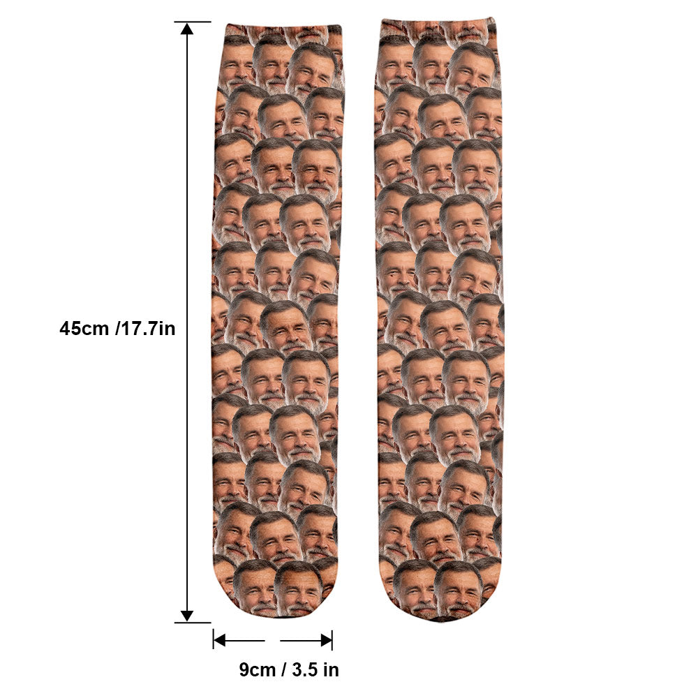 Customizable Printed Face - Personalized Father Socks