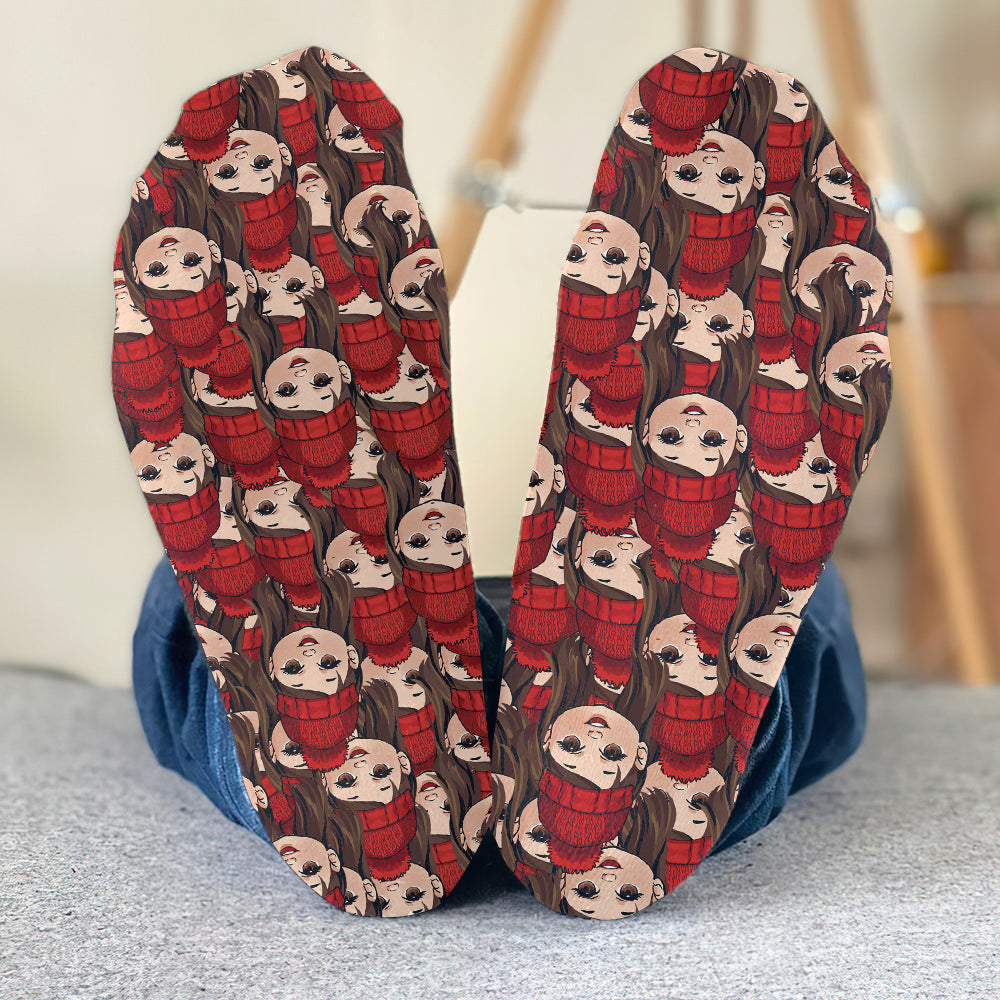 Funny Chibi Faces For Couple Besties Family Matching Socks - Personalized Family Socks
