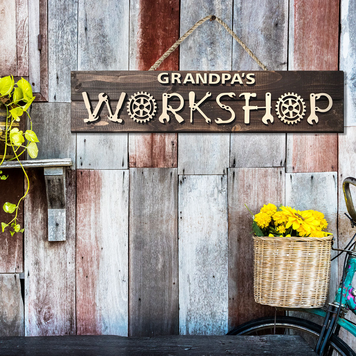 Workshop - Personalized Grandpa 2 Layered Wood Sign / Wood Plaque