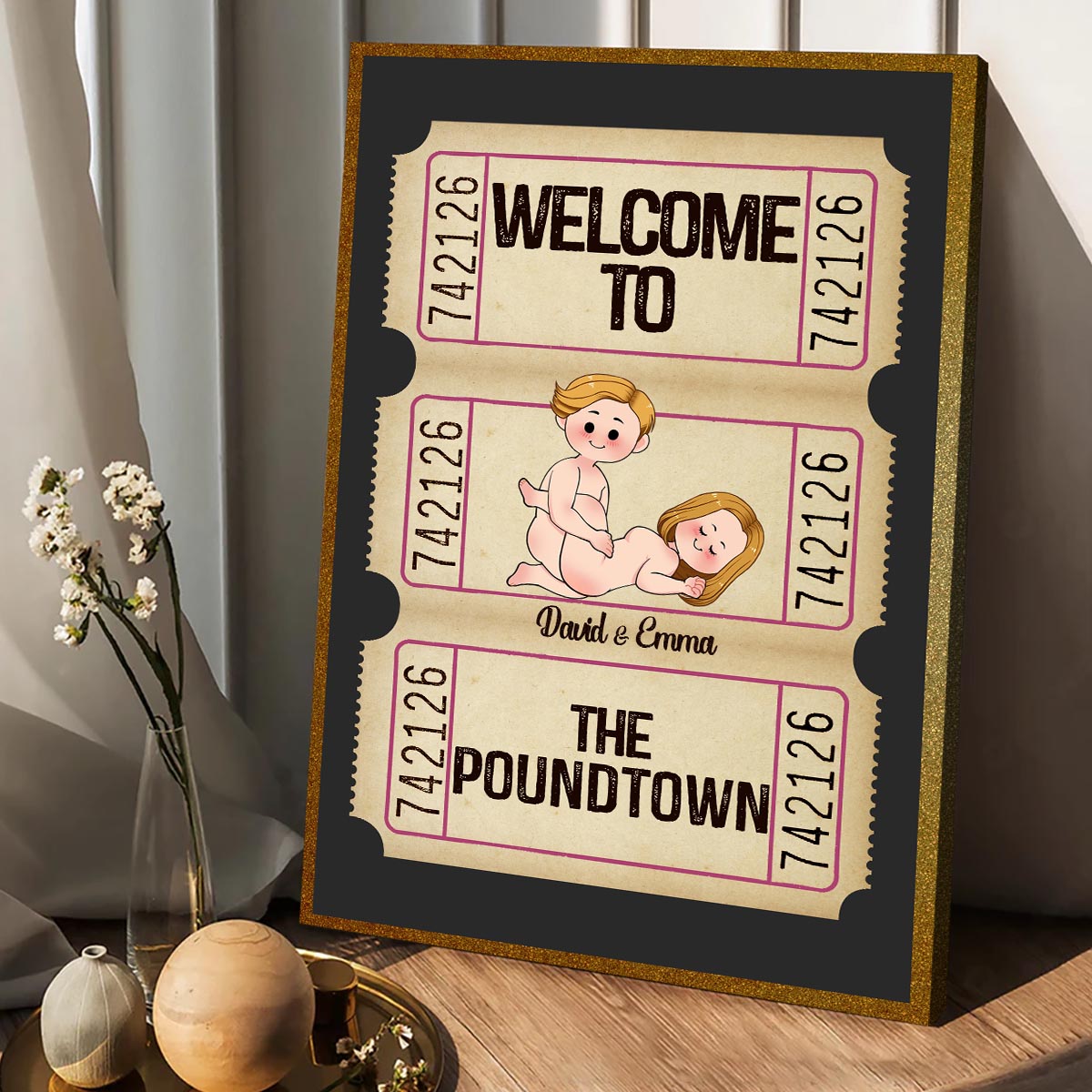 Welcome To The Poundtown Inappropriate Adult - Personalized Couple Canvas And Poster