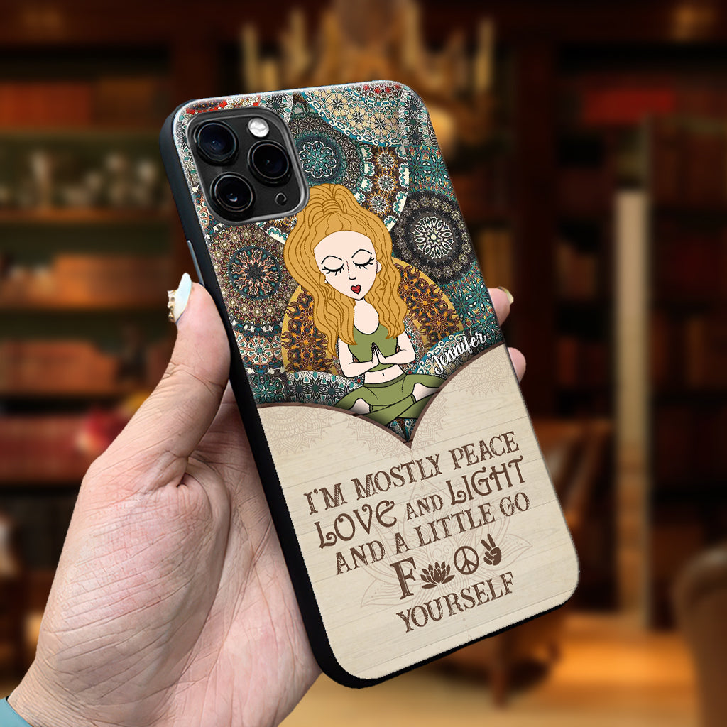 I'm Mostly Peace - Personalized Yoga Phone Case