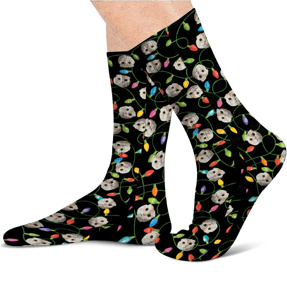 Merry Christmas - Personalized Cat Socks