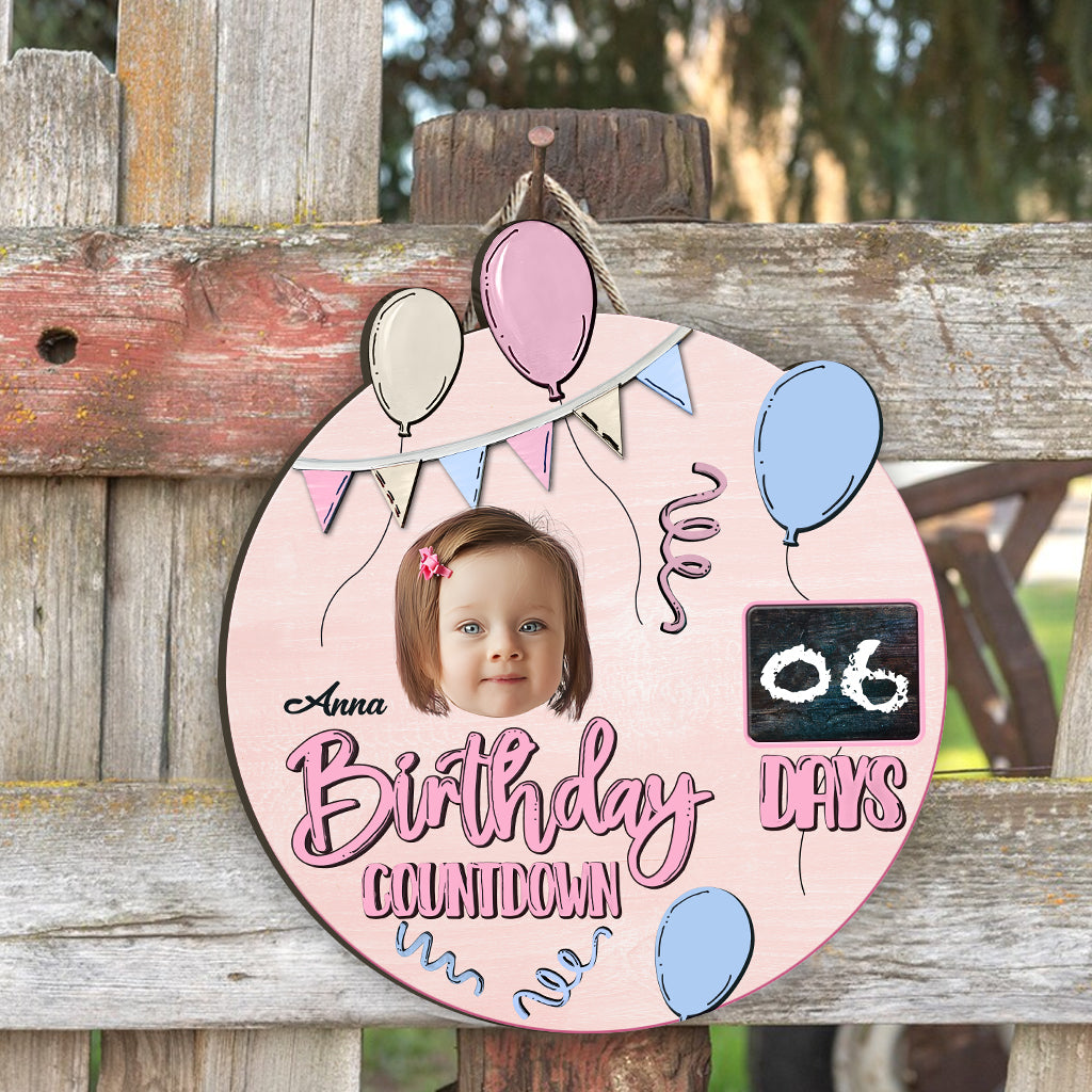Birthday Countdown - Personalized Family Wood Sign