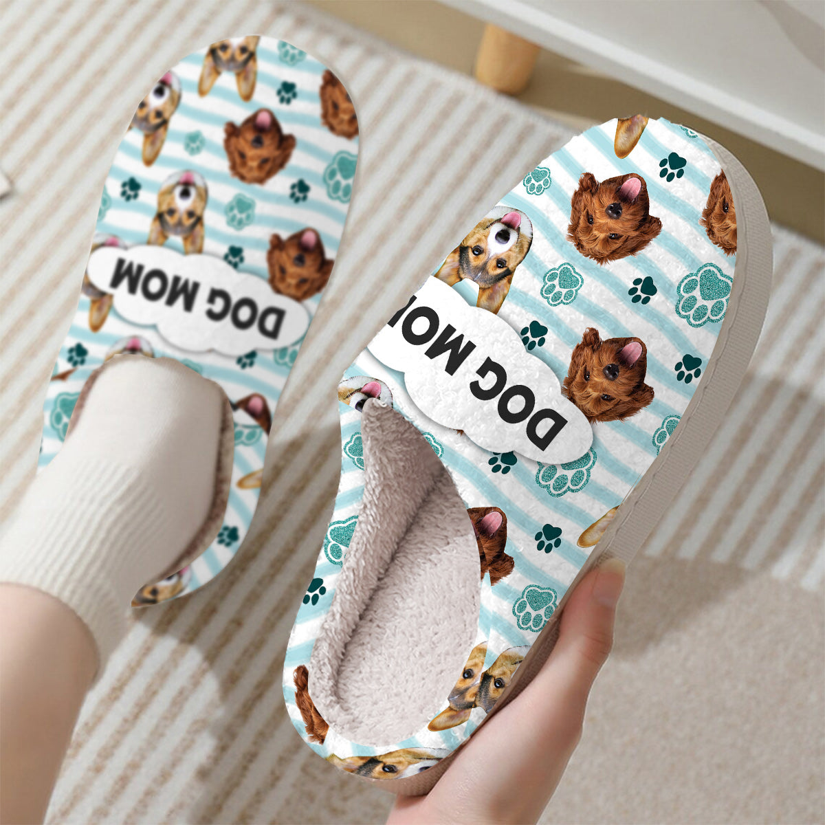Dog Mom - Personalized Dog Slippers