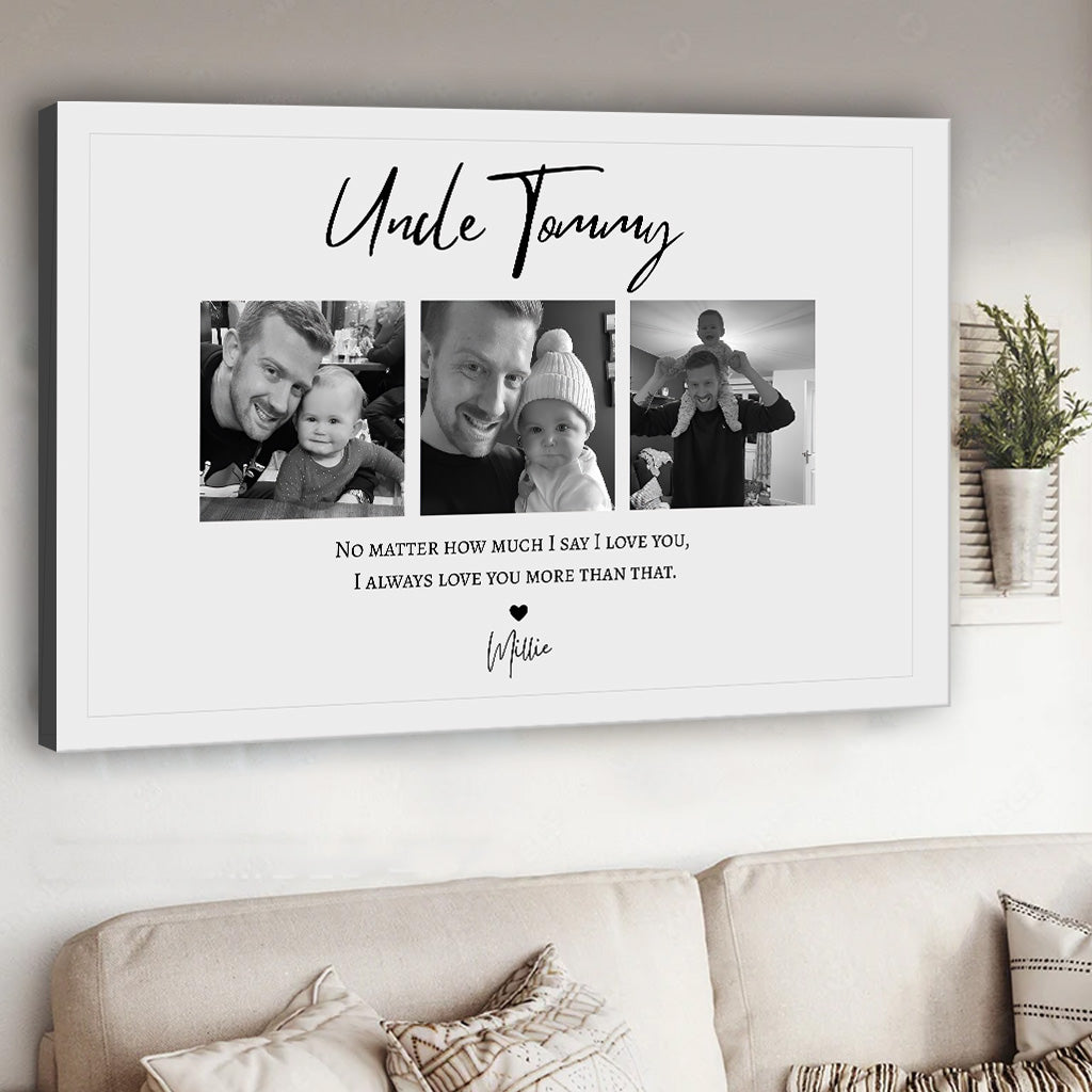 I Love You Uncle - Personalized Uncle Canvas And Poster