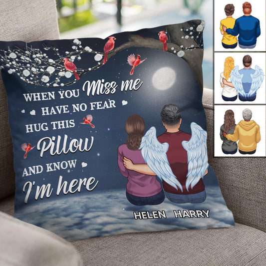 When You Miss Me - Personalized Memorial Throw Pillow