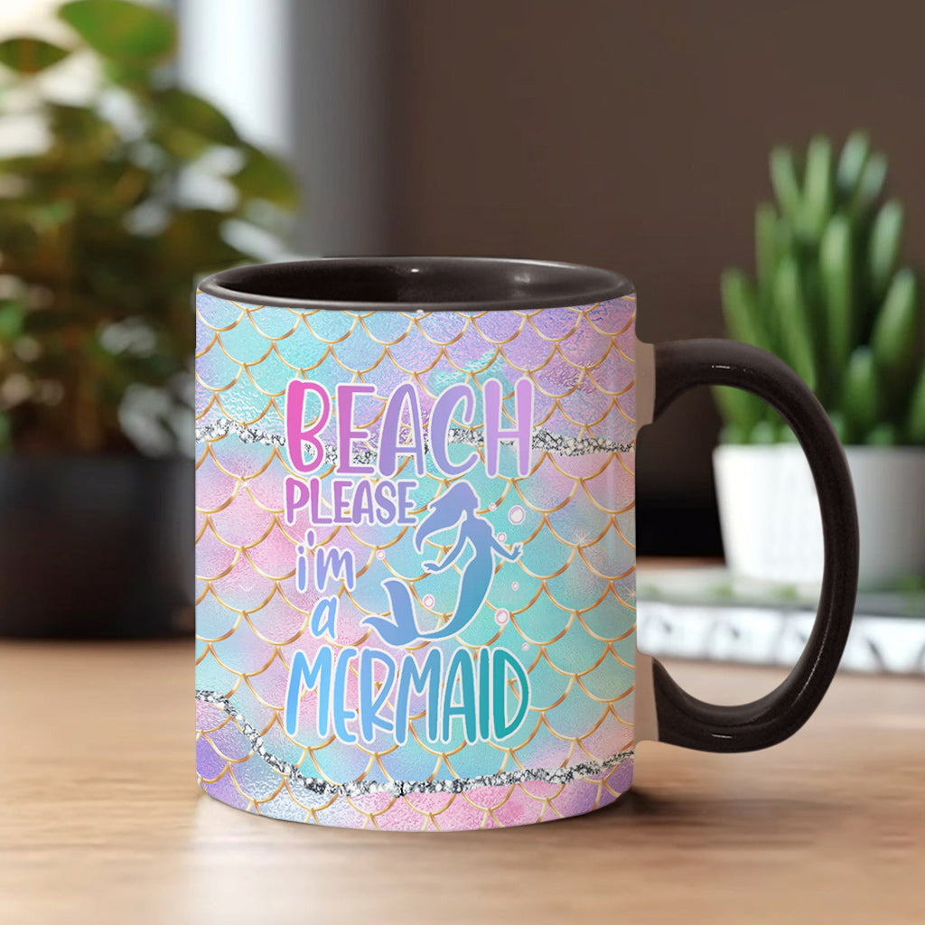 Beach Please I'm A Mermaid - Personalized Sea Lover Accent Mug