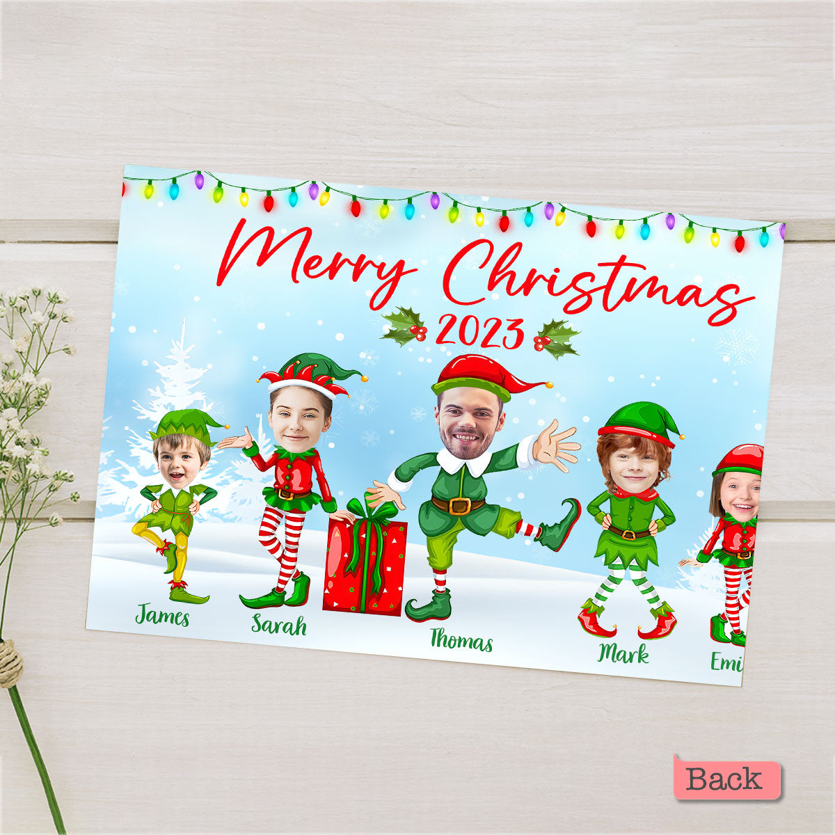 Merry Christmas Elves - Personalized QR Greeting Card