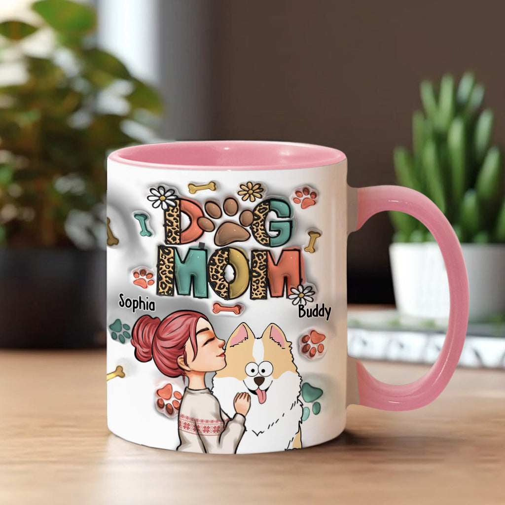 Dog Mom Cat Mom Inflated - Gift for dog lovers, cat lover - Personalized Accent Mug