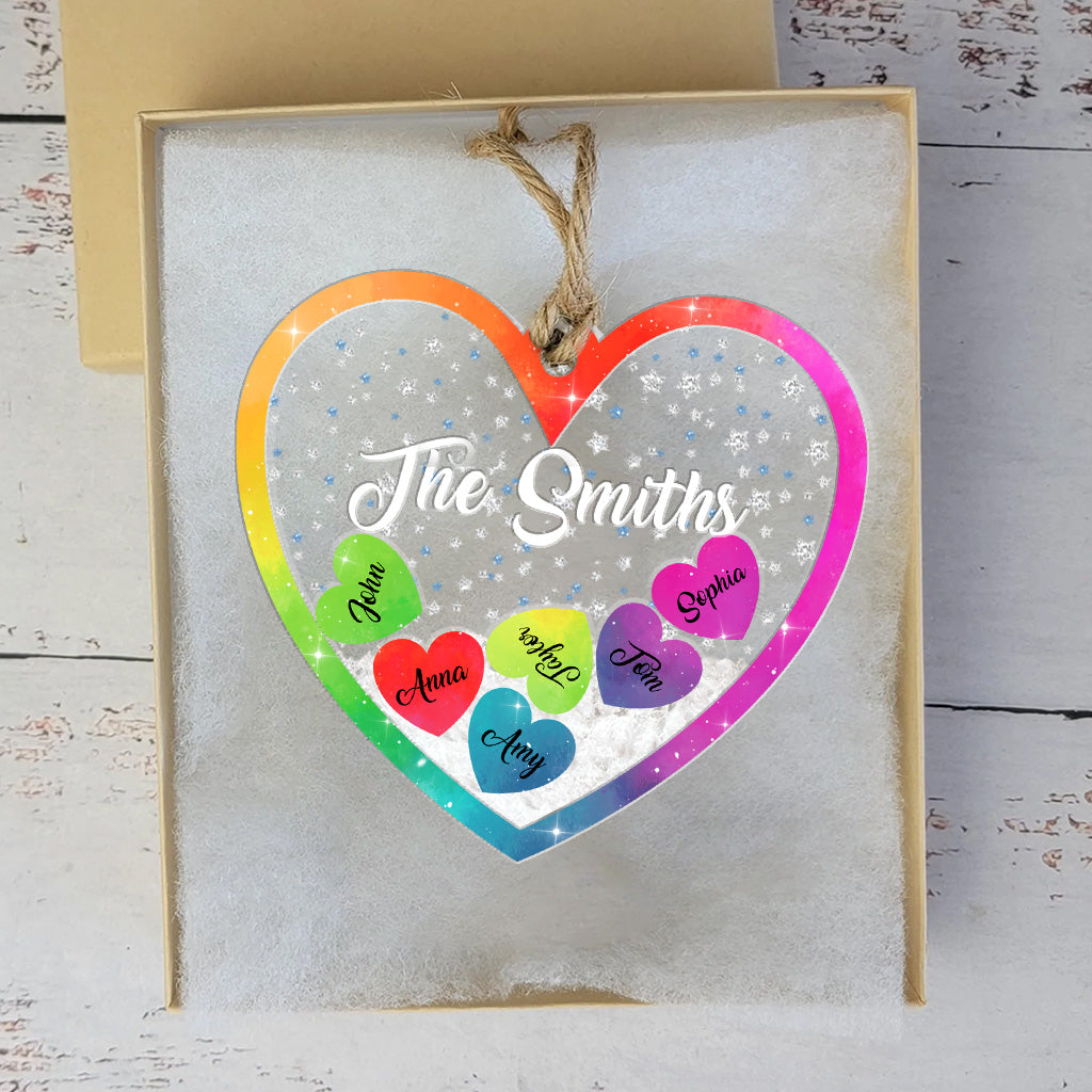 Family Love - Personalized Family 3 Layered Shaker Ornament