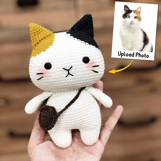 Crochet Cat Amigurumi - Gift for cat lovers - Personalized Hand Knitted Doll