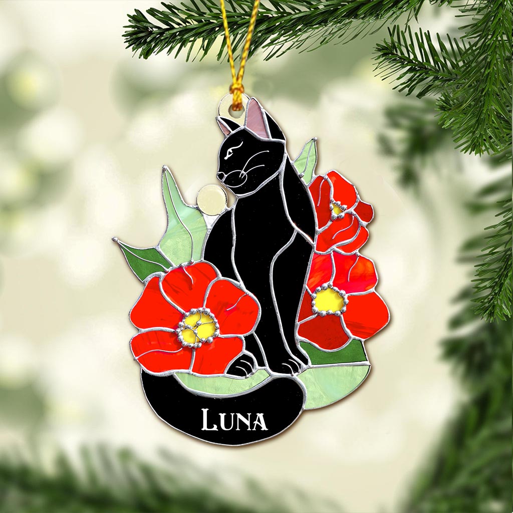 Black Cat - Personalized Black Cat Ornament