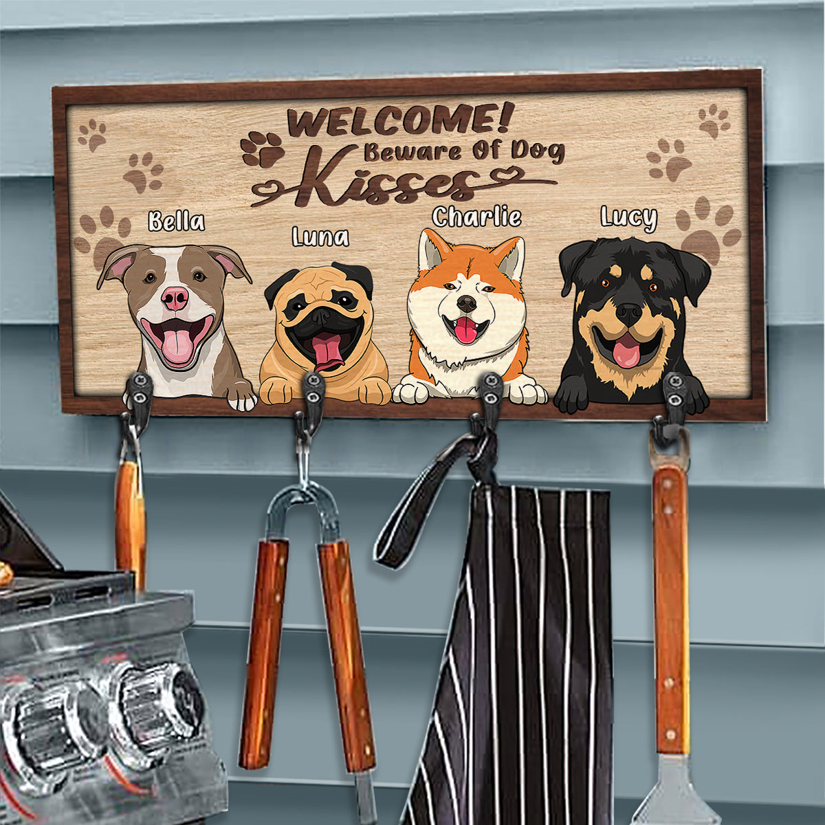 Let’s Go For A Walk - Personalized Dog Key Rack