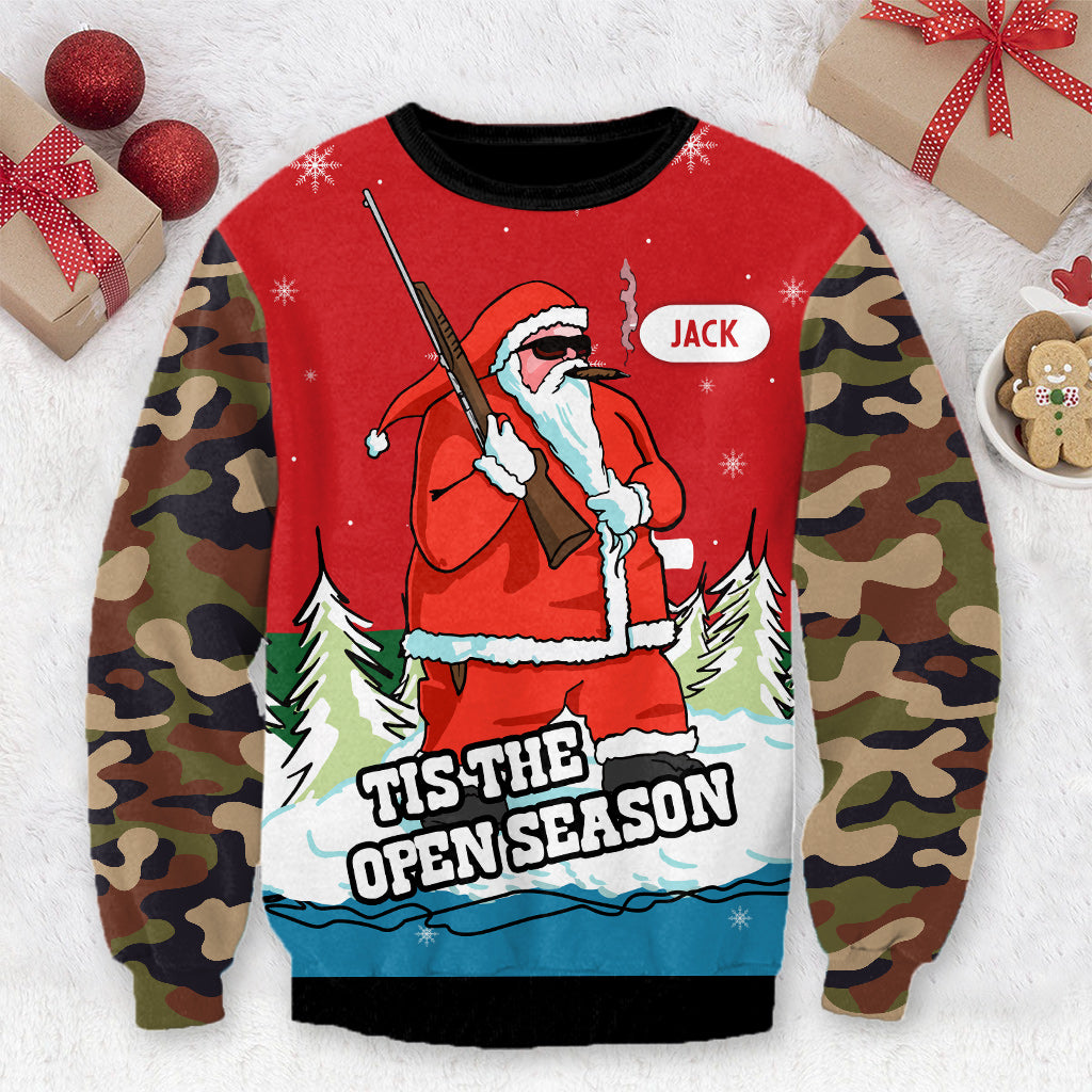 All I Want For Christmas Is More Time To Hunt - Personalized Hunting Ugly Sweater