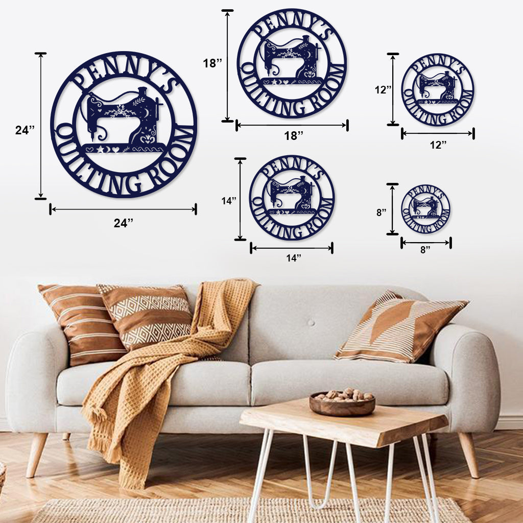 Quilting Room - Personalized Quilting Cut Metal Sign