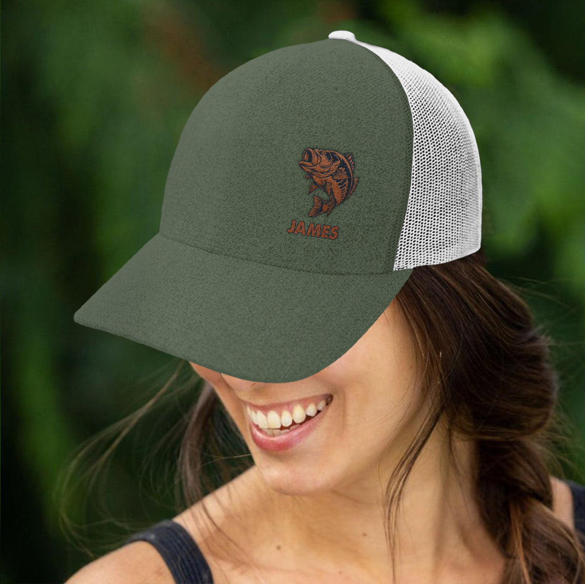 Bass Fishing Hat - Personalized Fishing Trucker Hat