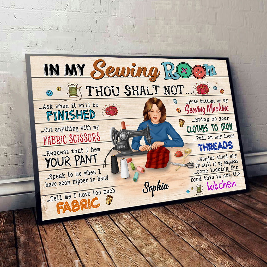 My Sewing Room - Personalized Sewing Canvas And Poster