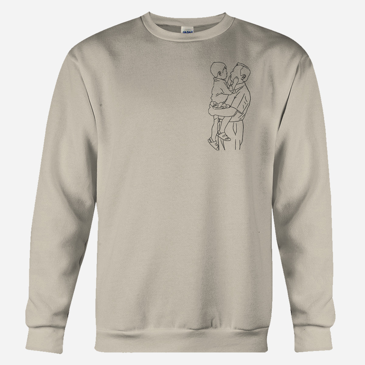 Custom Line Art - Personalized Grandpa Embroidered Sweater