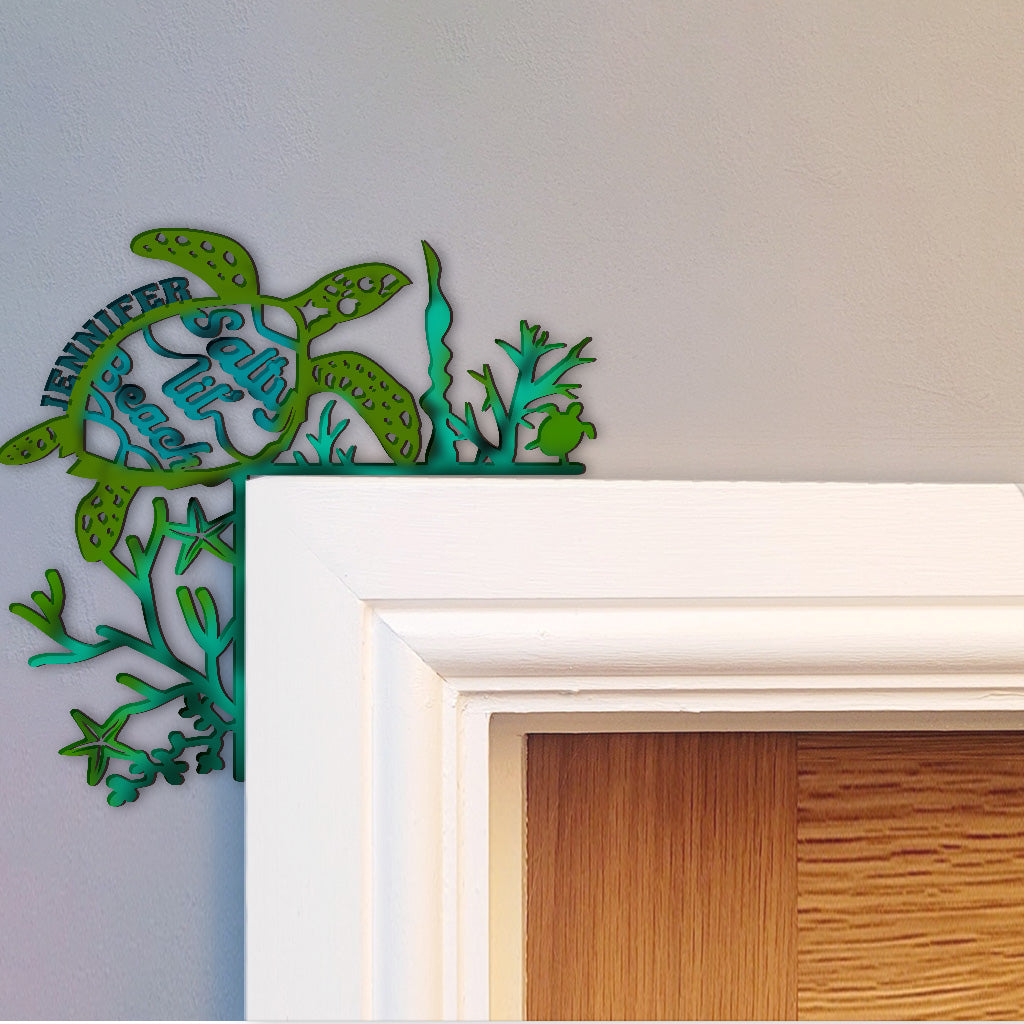 Salty Lil' Beach - Personalized Turtle Door Frame Decoration