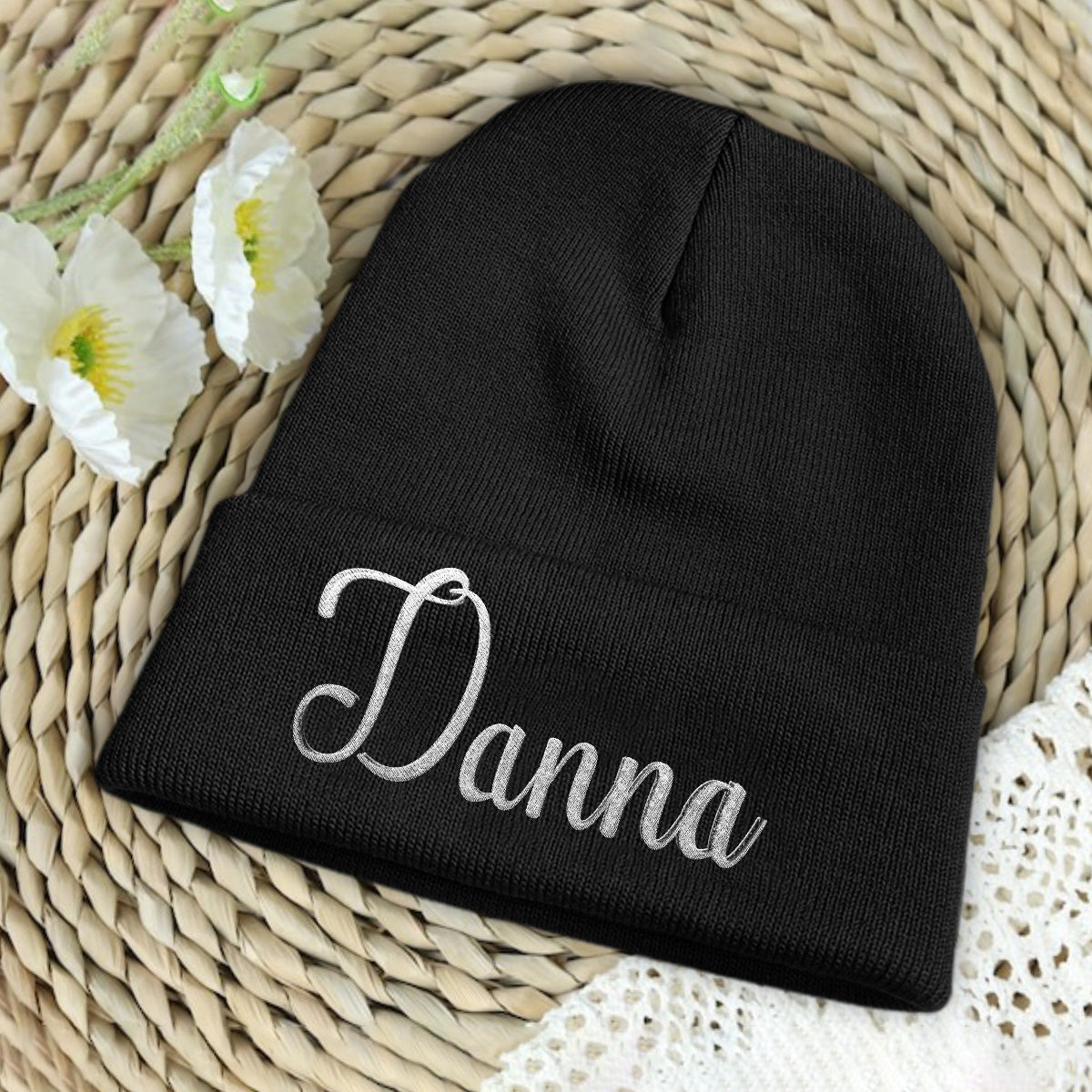 Custom Name - Personalized Aunt Embroidered Beanie
