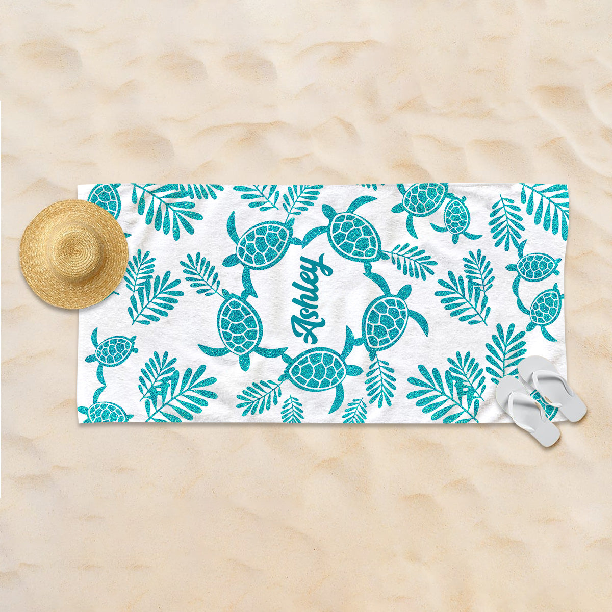 Turtle Lover - Personalized Sea Lover Beach Towel