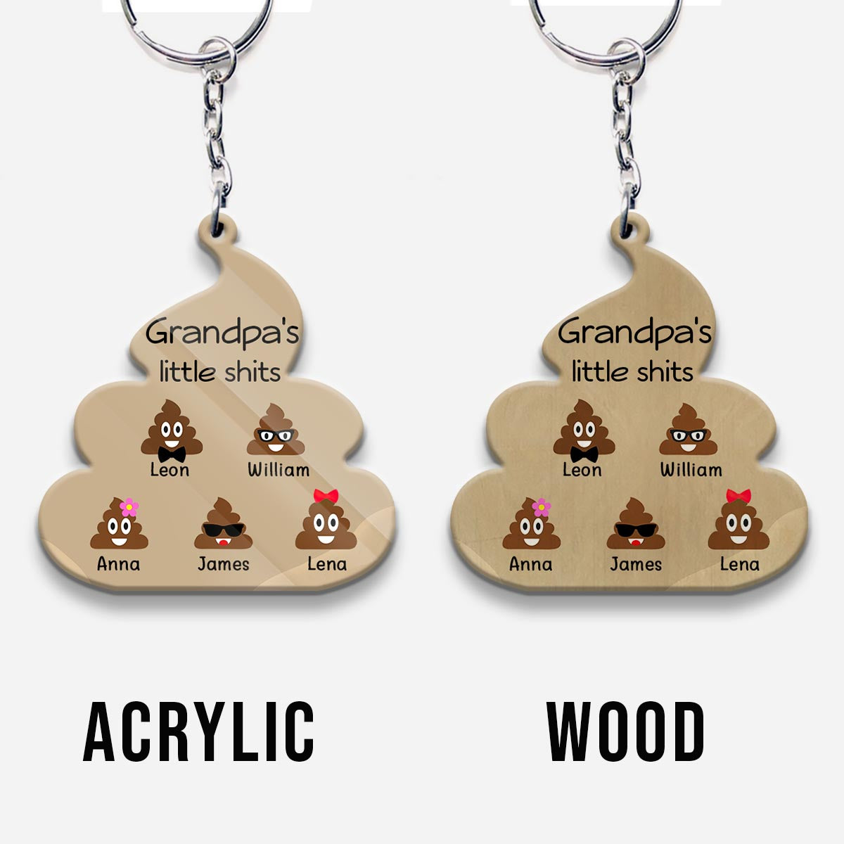 Little Cuties - Gift for dad, grandpa, mom, uncle, aunt, grandma - Personalized Keychain