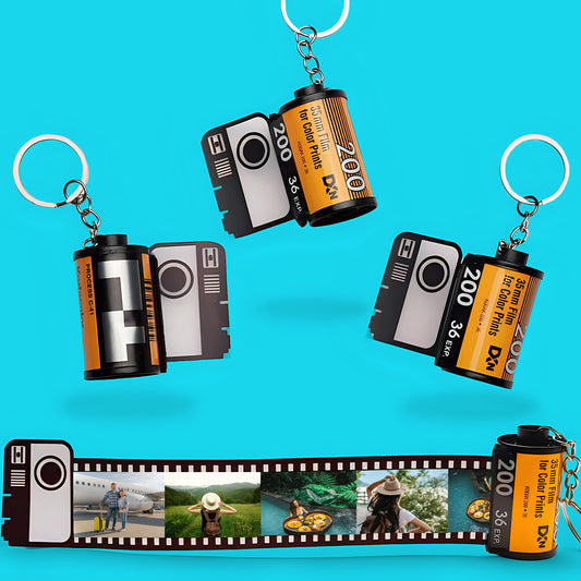 Just A Girl Who Loves Traveling - Personalized Travelling Film Roll Keychain