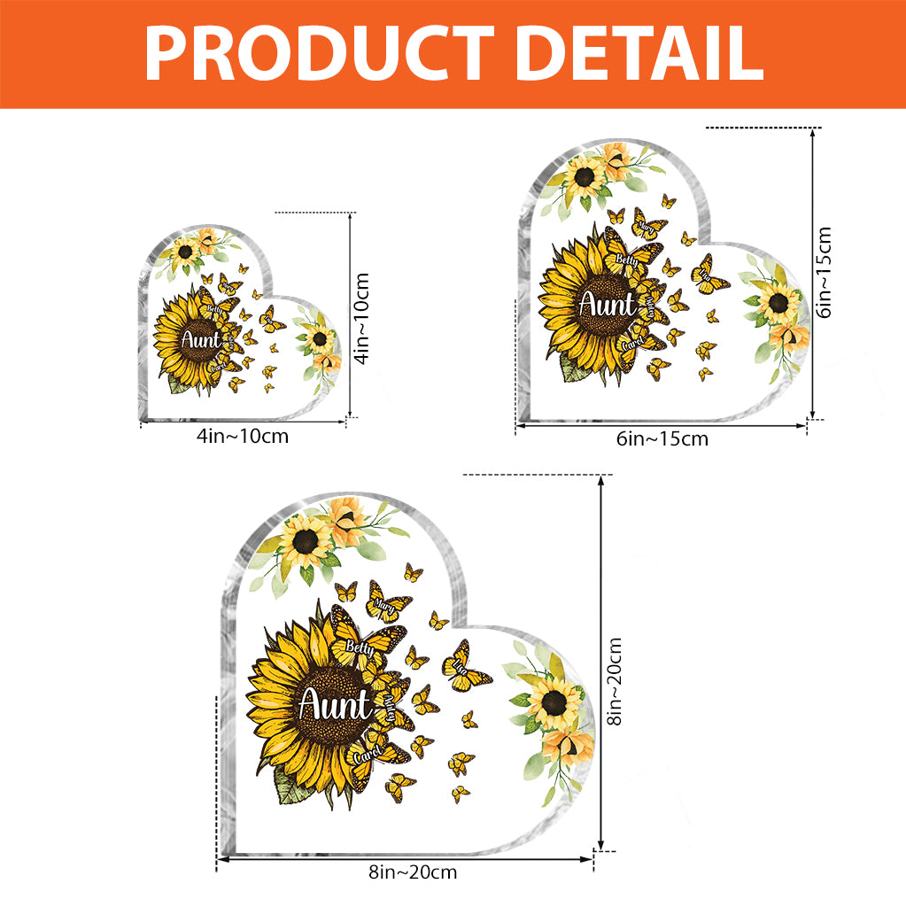 Beautiful Sunflower My Greatest Blessings - Gift for grandma, mom, aunt - Personalized Custom Shaped Acrylic Plaque