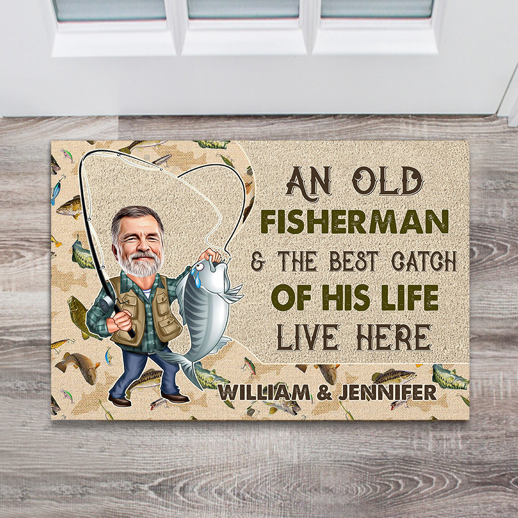 Photo Inserted Funny Fishing - Personalized Fishing Doormat