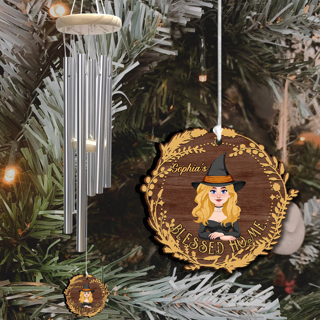 Blessed Home - Personalized Witch Wind Chime
