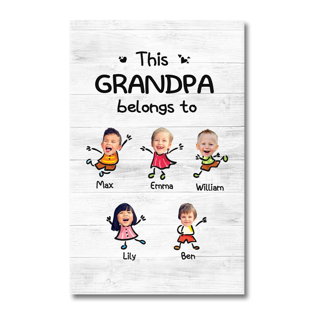 This Grandpa Belongs To - Personalized Grandpa Canvas And Poster