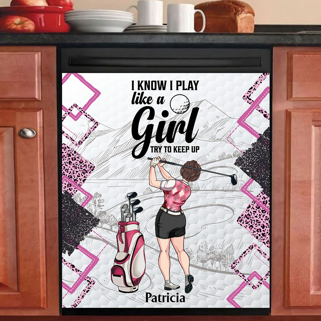 Golf Instruction - Golf gift for her, girlfriend, wife, daughter - Personalized Dishwasher Cover