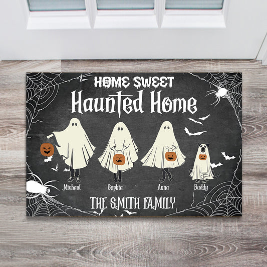 Home Sweet Haunted Home - Personalized Family Doormat