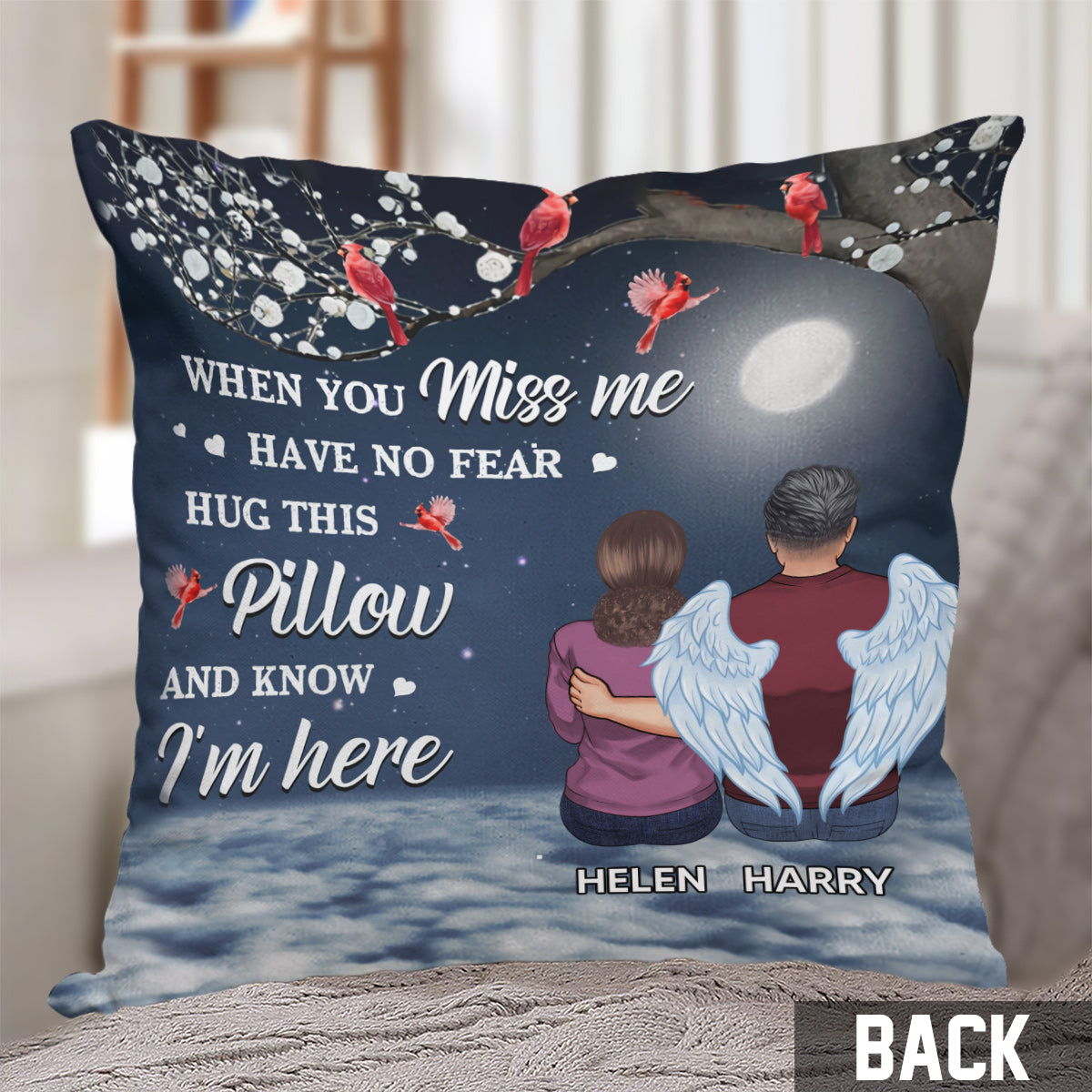 When You Miss Me - Personalized Memorial Throw Pillow