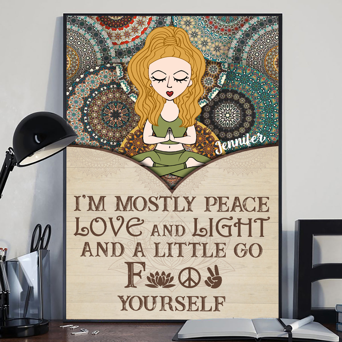 I'm Mostly Peace - Personalized Yoga Canvas And Poster