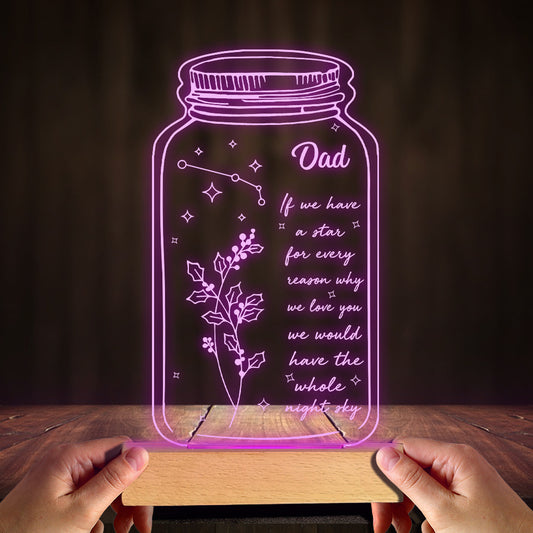 If I Had A Star Birth Flower Zodiac Sign - Gift for mom, grandma, daughter, wife, girlfriend, dad, grandpa, boyfriend, husband - Personalized Shaped Plaque Light Base